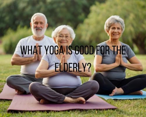 elderly having yoga