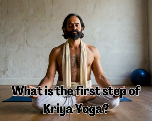 a man doing a step of kriya yoga